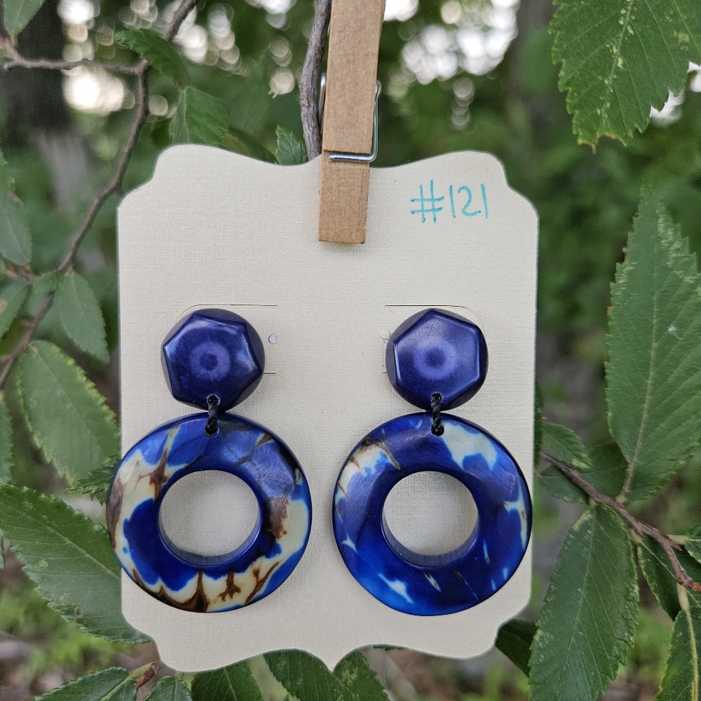 2/$30 Boho Handcrafted tagua earrings